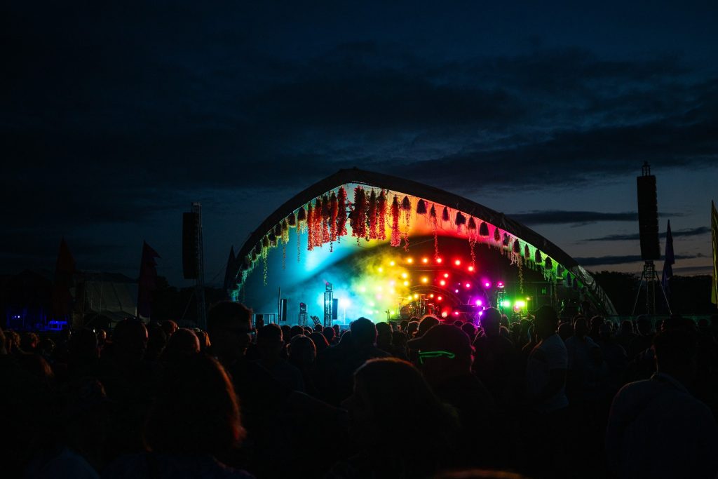 The main stage under rainbow light
